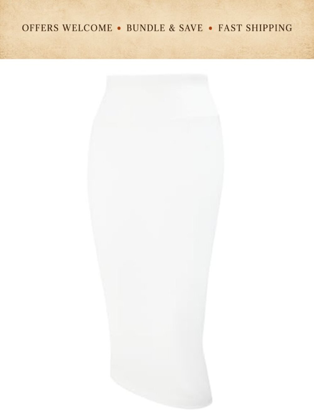 Pencil Skirt High Waist Below Knee Bodycon Business Casual Stretch